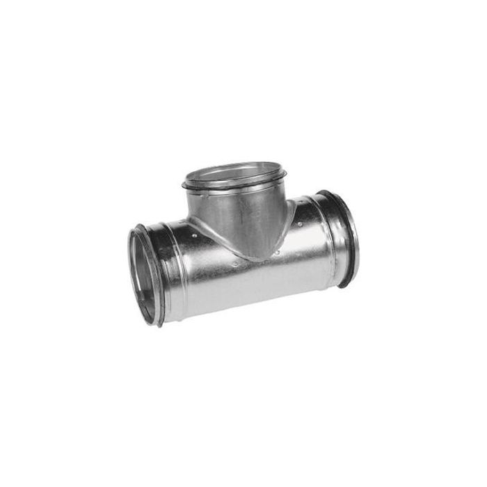 Spiro T-stuk 90° Ø 125-100 mm. SAFE (met rubber) 125-100-125